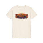 Jacksonville Haunted City Youth Tee — Halloween Smiling Mask Character