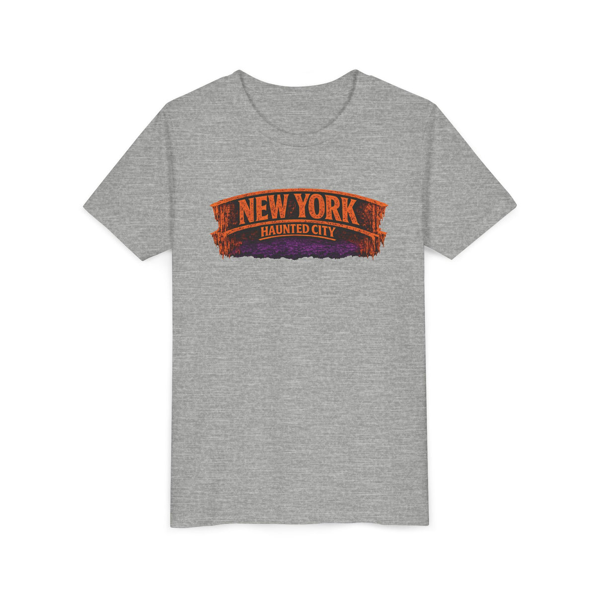 New York Haunted City Youth Tee — Halloween Pumpkin Jack-O'-Lantern Shirt