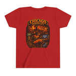 Chicago Haunted City Youth Tee — Halloween Pumpkin Skyline Shirt