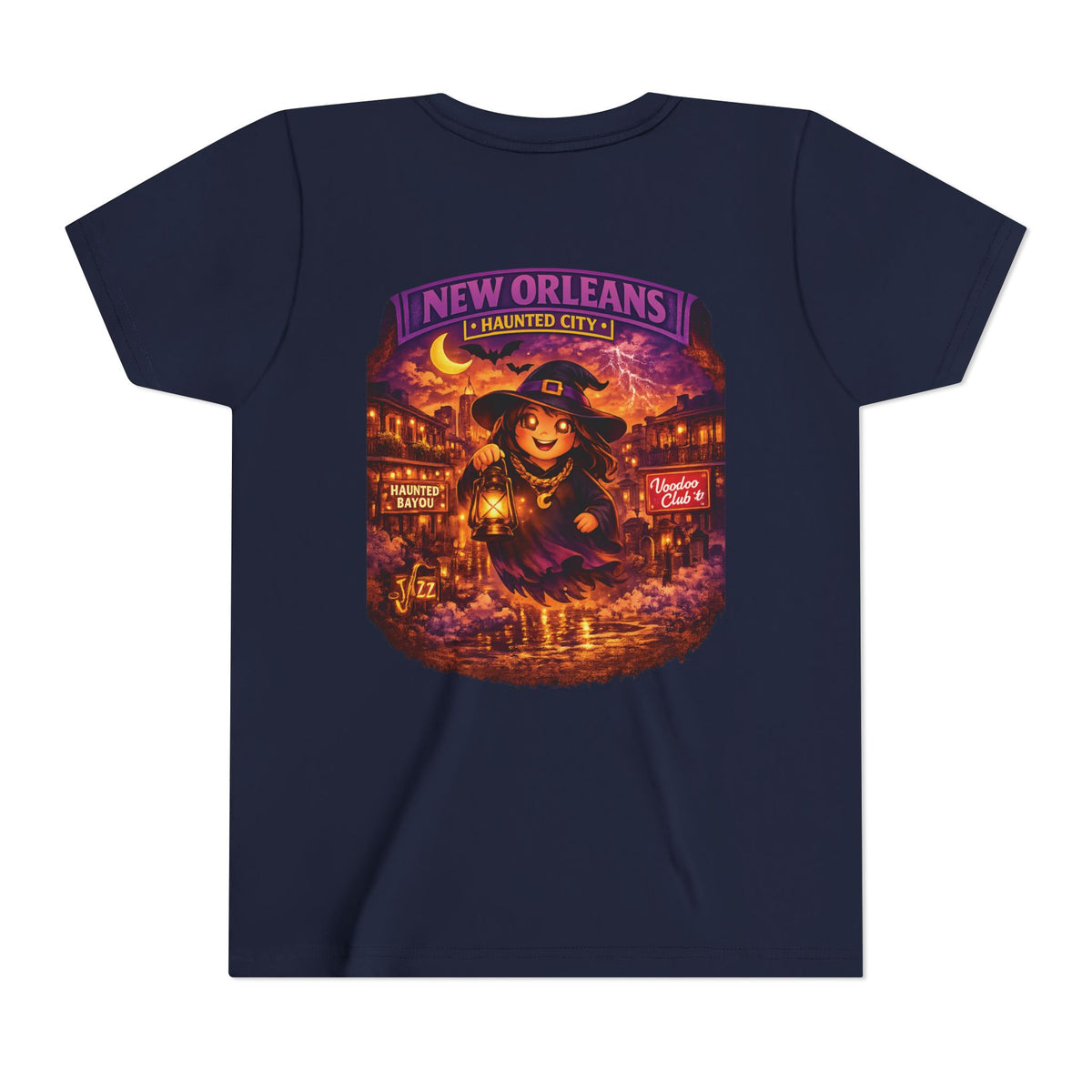 Youth Tee - New Orleans Haunted City Witch Design