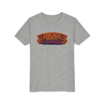 Chicago Haunted City Youth Tee — Halloween Pumpkin Skyline Shirt