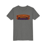 Jacksonville Haunted City Youth Tee — Halloween Smiling Mask Character