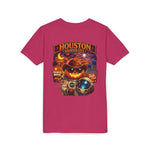 Youth Tee - Houston Haunted City Pumpkin Astronaut Halloween Shirt