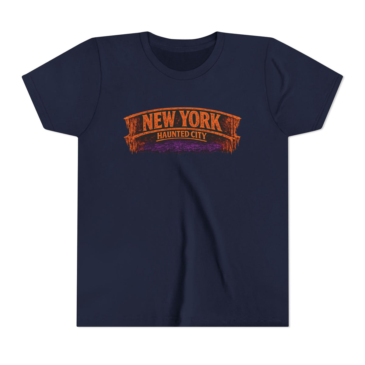 New York Haunted City Youth Tee — Halloween Pumpkin Jack-O'-Lantern Shirt