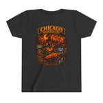 Chicago Haunted City Youth Tee — Halloween Pumpkin Skyline Shirt