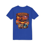 Youth Tee - Houston Haunted City Pumpkin Astronaut Halloween Shirt
