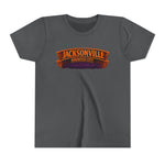 Jacksonville Haunted City Youth Tee — Halloween Smiling Mask Character