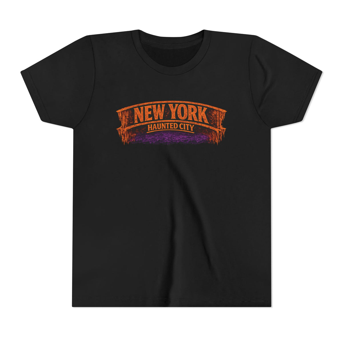 New York Haunted City Youth Tee — Halloween Pumpkin Jack-O'-Lantern Shirt