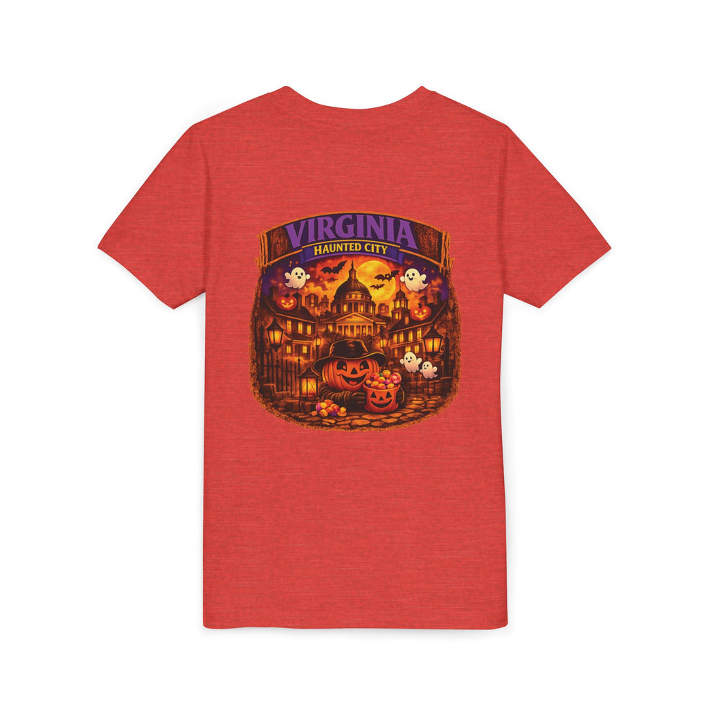 Virginia Haunted City Youth Tee — Halloween Pumpkin Ghosts Tee