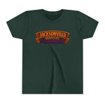 Jacksonville Haunted City Youth Tee — Halloween Smiling Mask Character