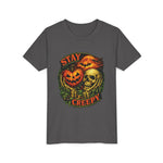Stay Creepy Youth Tee — Halloween Pumpkin & Skull Kids T-Shirt