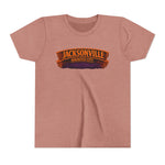 Jacksonville Haunted City Youth Tee — Halloween Smiling Mask Character