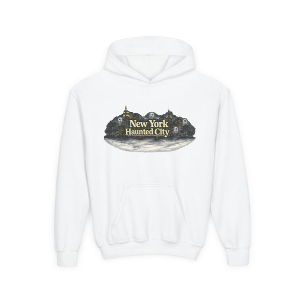 Youth Hoodie – New York Haunted City Vintage Spooky Graphic