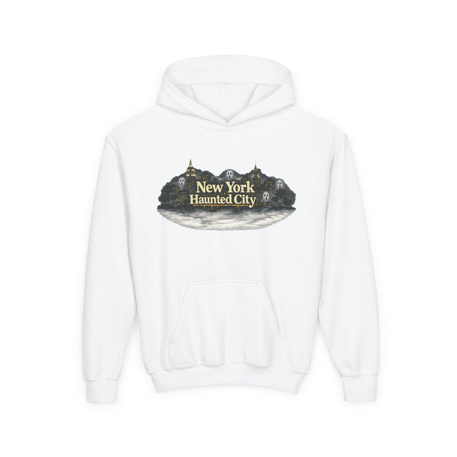 Youth Hoodie – New York Haunted City Vintage Spooky Graphic
