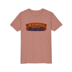 Jacksonville Haunted City Youth Tee — Halloween Smiling Mask Character