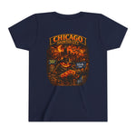 Chicago Haunted City Youth Tee — Halloween Pumpkin Skyline Shirt