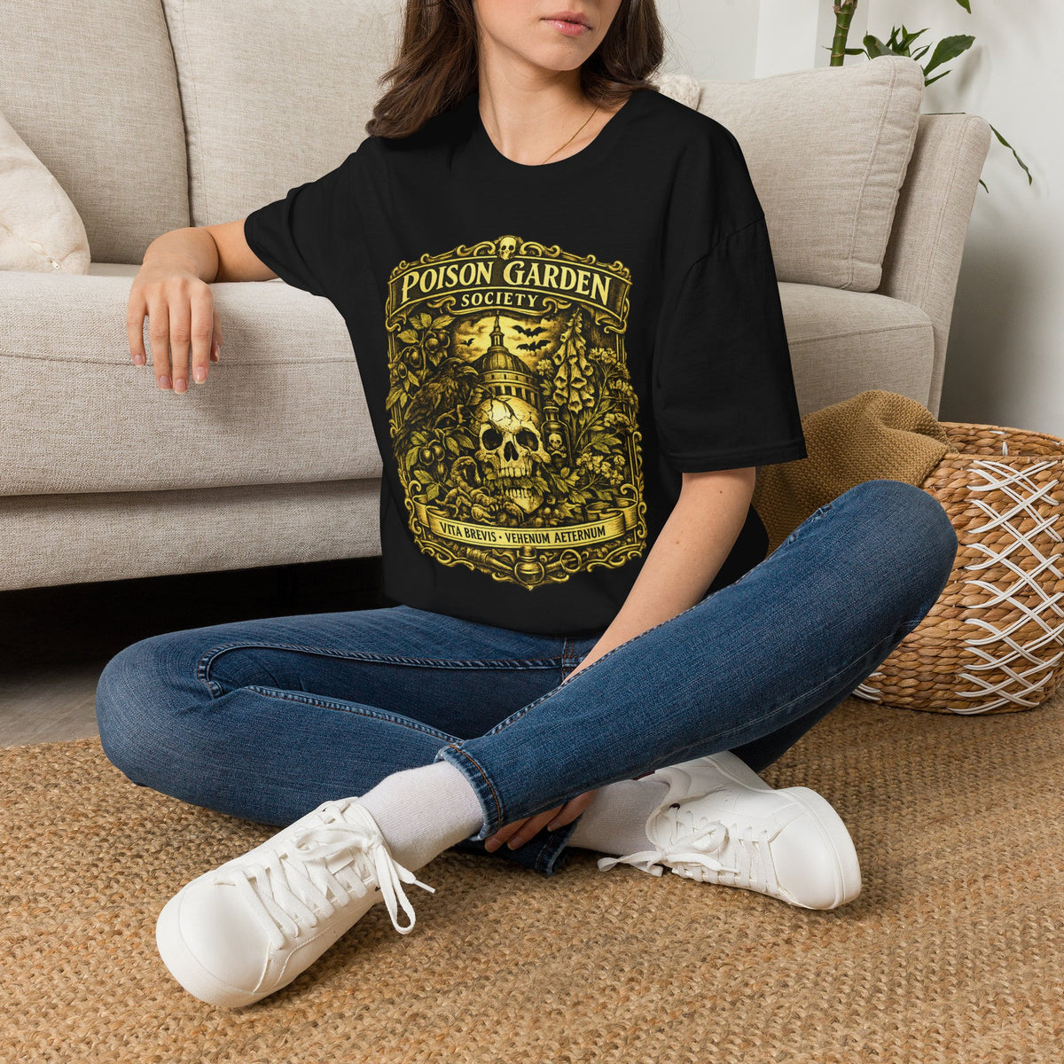Poison Garden Society T-Shirt — Gothic Skull Botanical Tee
