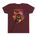 Jacksonville Haunted City Youth Tee — Halloween Smiling Mask Character