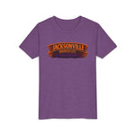 Jacksonville Haunted City Youth Tee — Halloween Smiling Mask Character