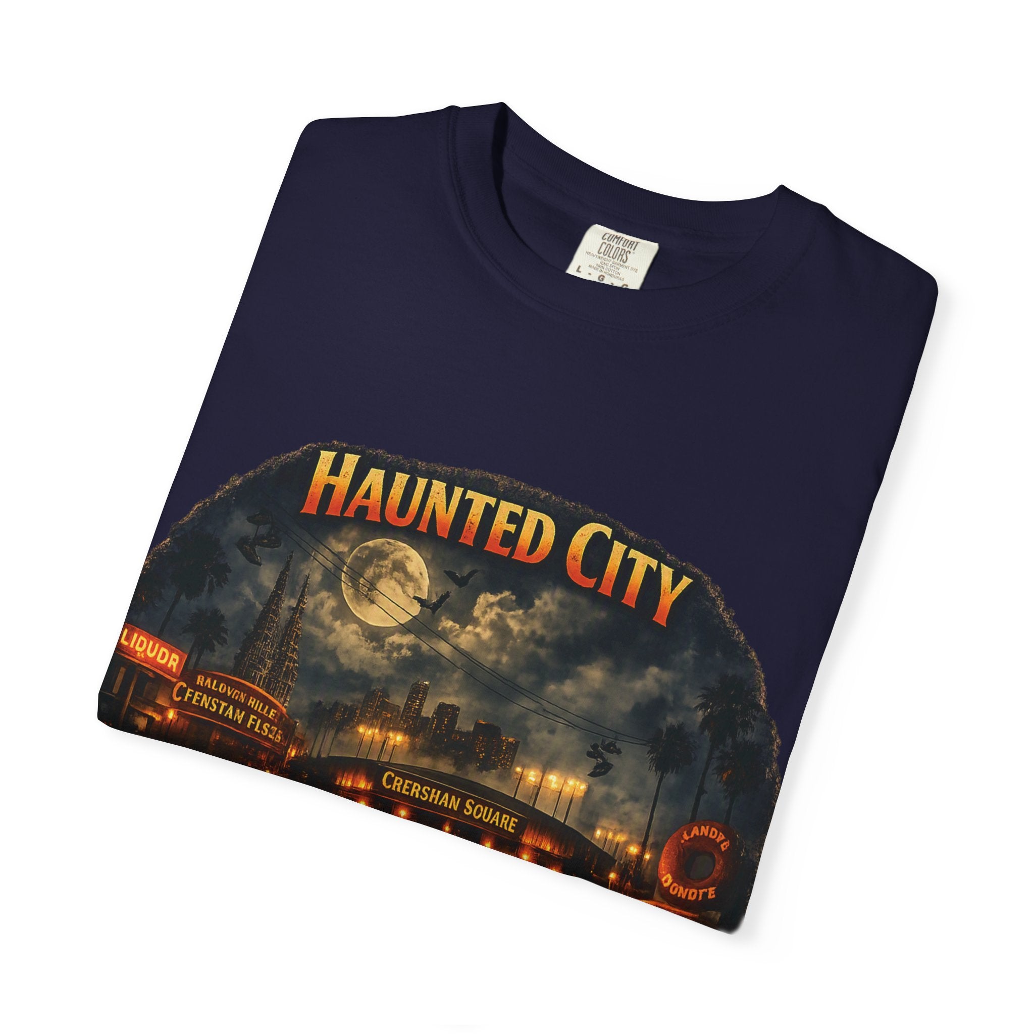 Haunted City Crenshaw T-Shirt — Vintage Halloween Carnival Graphic Tee