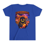 Jacksonville Haunted City Youth Tee — Halloween Smiling Mask Character