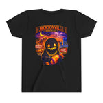 Jacksonville Haunted City Youth Tee — Halloween Smiling Mask Character