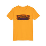 Jacksonville Haunted City Youth Tee — Halloween Smiling Mask Character