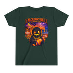 Jacksonville Haunted City Youth Tee — Halloween Smiling Mask Character