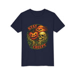 Stay Creepy Youth Tee — Halloween Pumpkin & Skull Kids T-Shirt