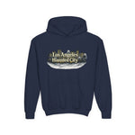 Los Angeles Haunted City Youth Hoodie — Spooky Cityscape Pullover