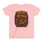 Chicago Haunted City Youth Tee — Halloween Pumpkin Skyline Shirt