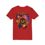 Jacksonville Haunted City Youth Tee — Halloween Smiling Mask Character
