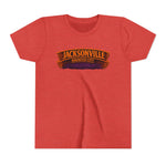 Jacksonville Haunted City Youth Tee — Halloween Smiling Mask Character