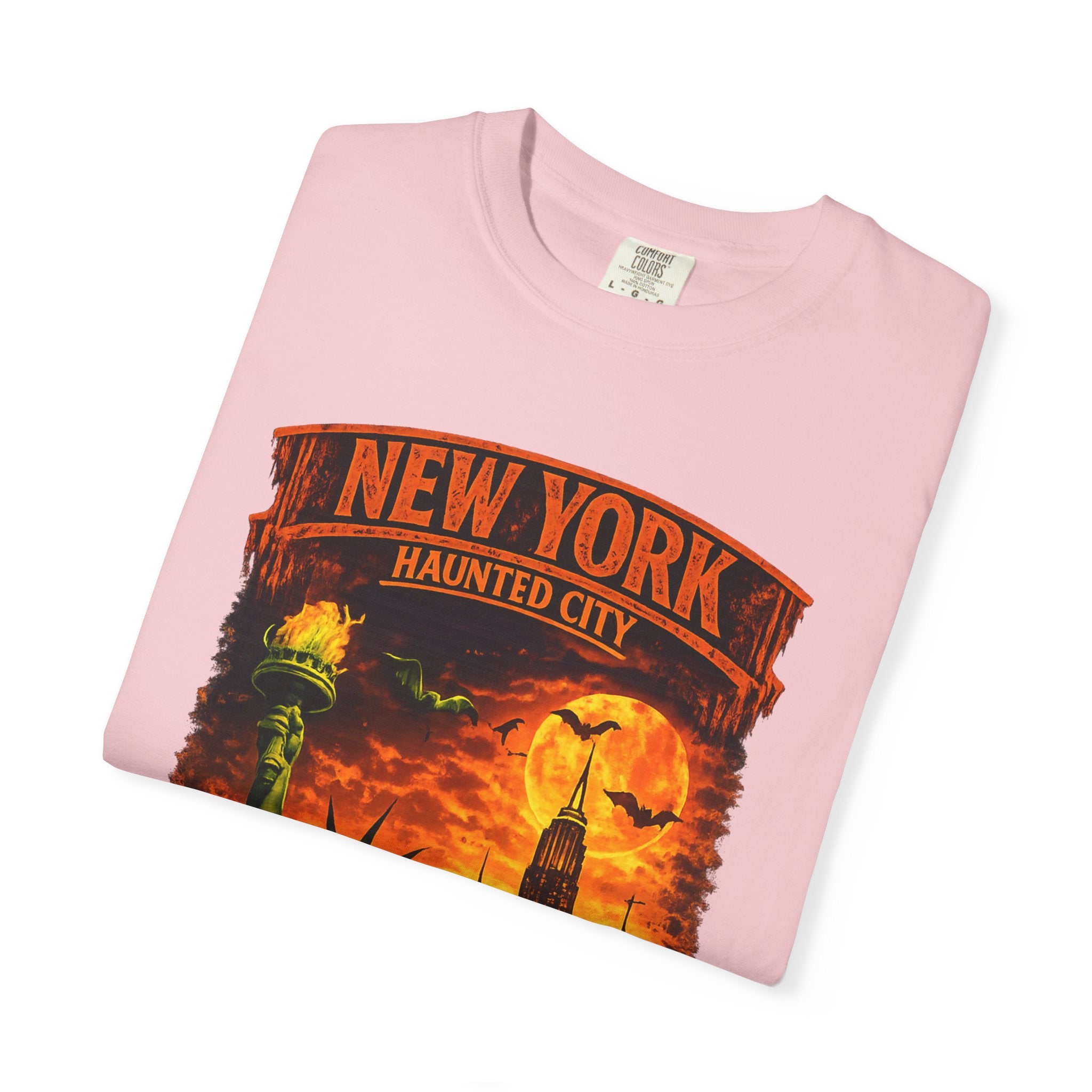 New York Haunted City T-Shirt — Spooky Statue of Liberty Skyline Tee