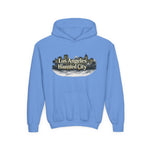 Los Angeles Haunted City Youth Hoodie — Spooky Cityscape Pullover