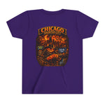 Chicago Haunted City Youth Tee — Halloween Pumpkin Skyline Shirt