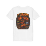 Chicago Haunted City Youth Tee — Halloween Pumpkin Skyline Shirt