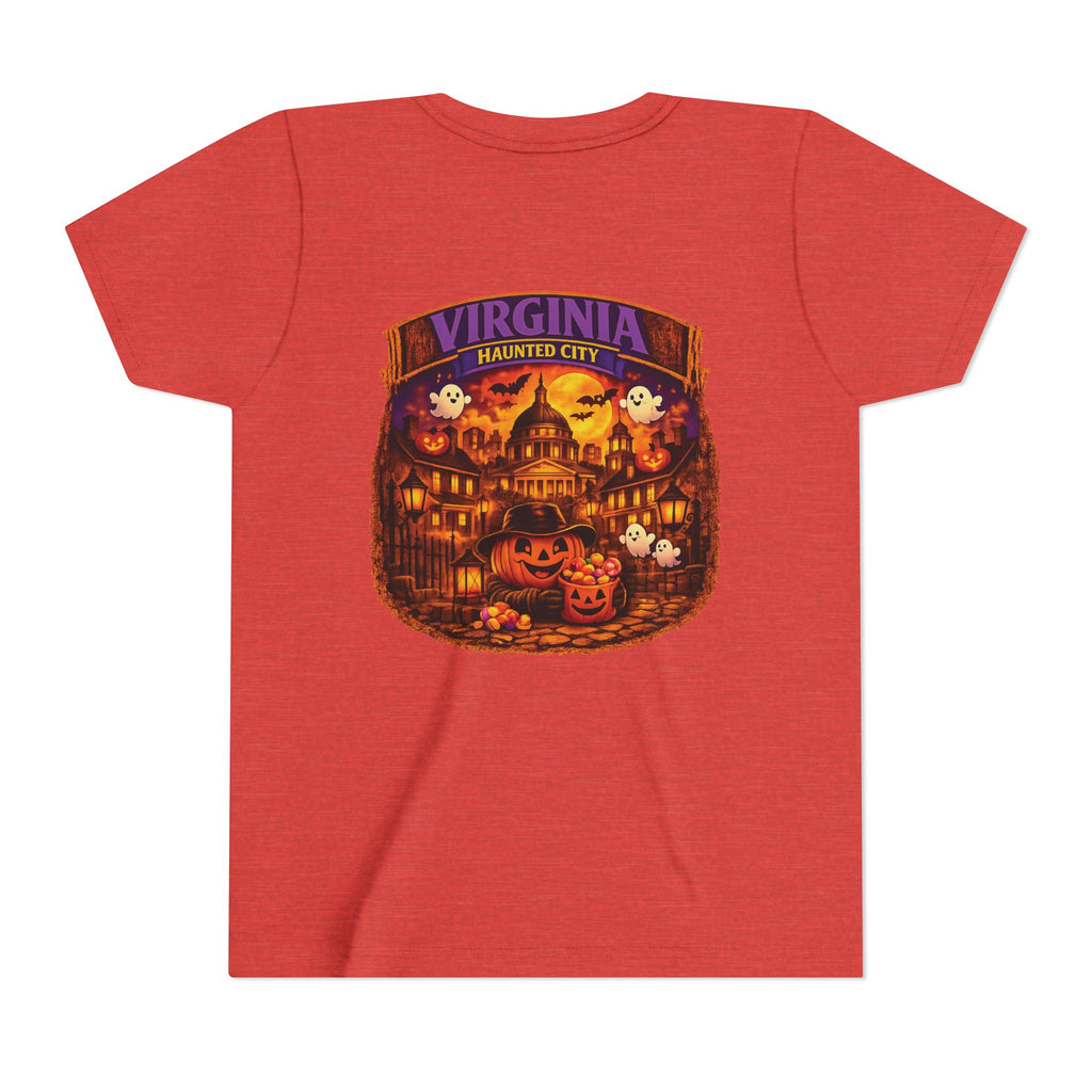 Virginia Haunted City Youth Tee — Halloween Pumpkin Ghosts Tee