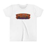 Jacksonville Haunted City Youth Tee — Halloween Smiling Mask Character