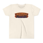 Jacksonville Haunted City Youth Tee — Halloween Smiling Mask Character