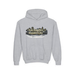 Los Angeles Haunted City Youth Hoodie — Spooky Cityscape Pullover