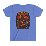 Chicago Haunted City Youth Tee — Halloween Pumpkin Skyline Shirt