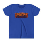 Jacksonville Haunted City Youth Tee — Halloween Smiling Mask Character