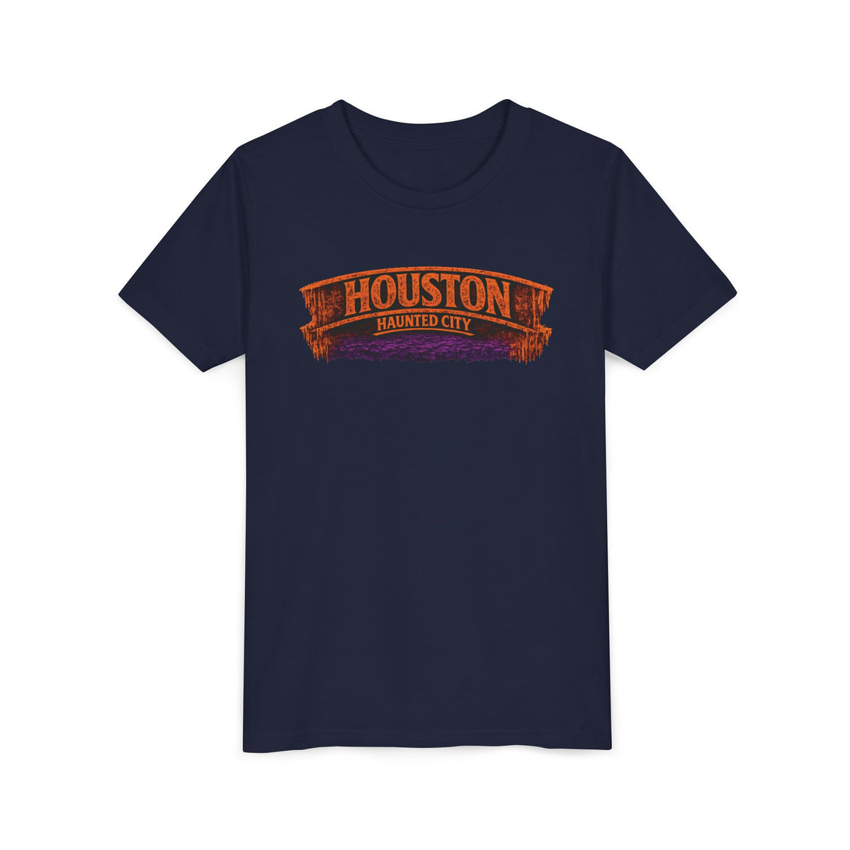 Youth Tee - Houston Haunted City Pumpkin Astronaut Halloween Shirt