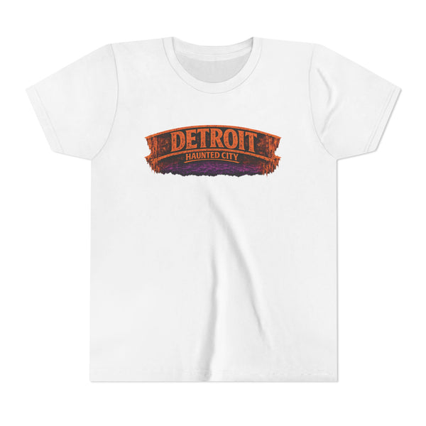 Detroit Haunted City Youth Tee — Halloween Monster Pumpkin Graphic