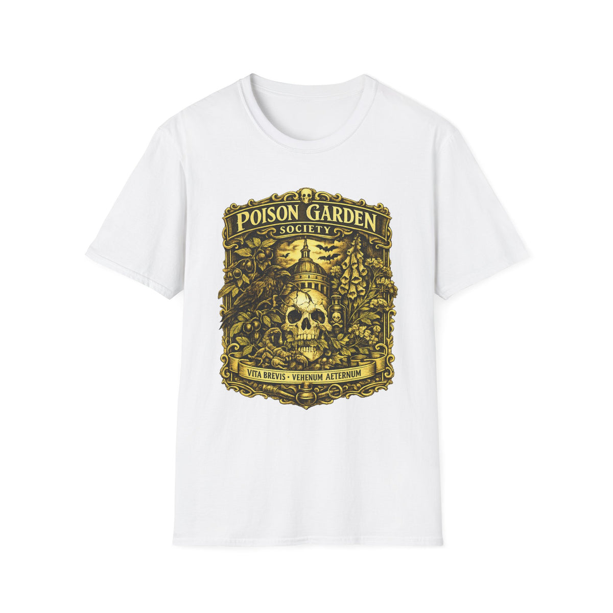 Poison Garden Society T-Shirt — Gothic Skull Botanical Tee