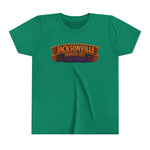 Jacksonville Haunted City Youth Tee — Halloween Smiling Mask Character