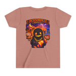 Jacksonville Haunted City Youth Tee — Halloween Smiling Mask Character