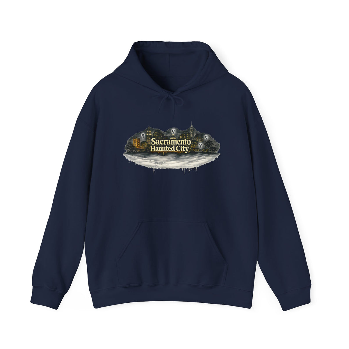 Sacramento Haunted City Hoodie — Spooky Vintage Ghost Town Graphic