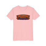 Jacksonville Haunted City Youth Tee — Halloween Smiling Mask Character